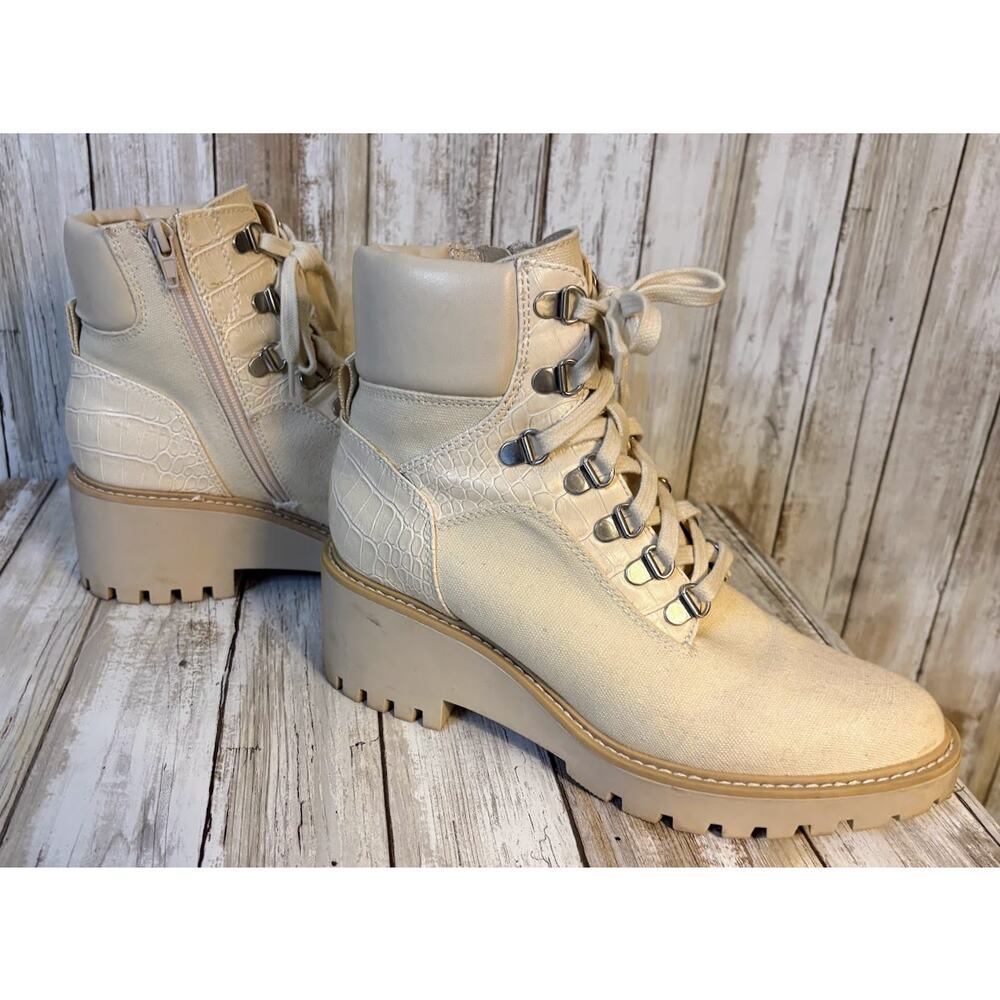 DOLCE VITA Women's Hank Combat Boots in Ivory Size 8M‎